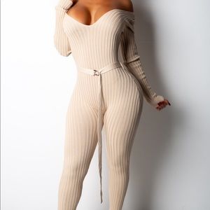 Fashion Nova Full Jumpsuit in Nude 🌹
